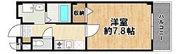 ヴィンテージ・高智穂 1Kの間取図画像