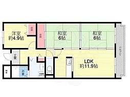 インペリアル樋ノ口 3LDKの間取図画像
