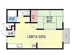 ドエル・イニシオ宝塚売布 1LDKの間取図画像