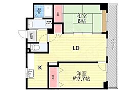 ボヌール宝塚 2LDKの間取図画像