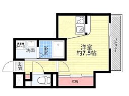 ステーションスクエア ワンルームの間取図画像