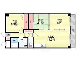 ボナミ田中マンションパート2 3LDKの間取図画像