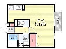 アクアリオ2 ワンルームの間取図画像