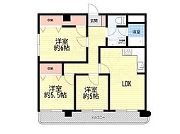 サンローゼうねの 3LDKの間取図画像