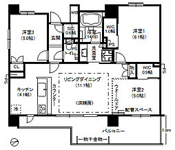 ザ・パークハウス板橋大山大楠ノ杜 2階3LDKの間取り