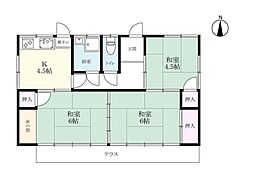 中山借家 3Kの間取り