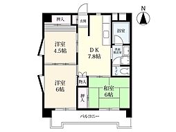 フェリシティ 6階3DKの間取り