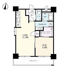 プレミアムタワー佐賀駅北 8階1LDKの間取り