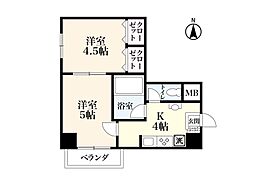 グリーンタウン佐賀駅前 3階2Kの間取り
