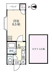 エバーライフ・アジシ 2階1Kの間取り