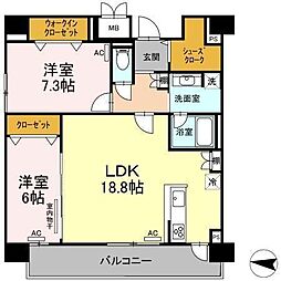 adorable 2LDKの間取図画像