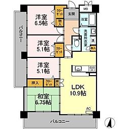 エスプラッツ白山 4LDKの間取図画像