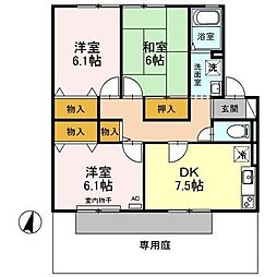 ネオコーポリラ開成C 3DKの間取図画像
