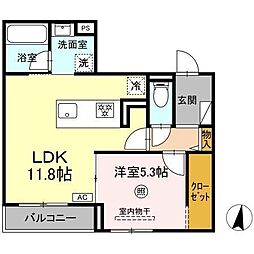 セントカメリア 1LDKの間取図画像