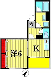 JR常磐線 松戸駅 徒歩3分の賃貸マンション 3階1DKの間取り