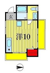 JR常磐線 松戸駅 徒歩5分の賃貸マンション 3階ワンルームの間取り
