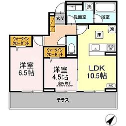 JR常磐線 馬橋駅 徒歩14分の賃貸アパート 1階2LDKの間取り