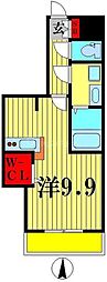 JR常磐線 松戸駅 徒歩7分の賃貸マンション 5階ワンルームの間取り