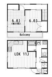 北総鉄道 矢切駅 徒歩4分の賃貸アパート 1階2LDKの間取り