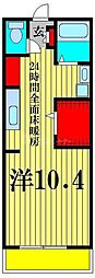 JR常磐線 北松戸駅 徒歩7分の賃貸アパート 1階ワンルームの間取り