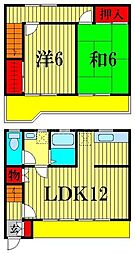 北総鉄道 秋山駅 徒歩13分の賃貸テラスハウス 2階2LDKの間取り