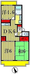 JR常磐線 松戸駅 徒歩15分の賃貸マンション 3階3DKの間取り