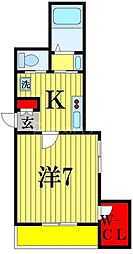 北総鉄道 東松戸駅 徒歩5分の賃貸アパート 2階1Kの間取り