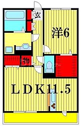 京成松戸線 常盤平駅 徒歩3分の賃貸アパート 3階1LDKの間取り