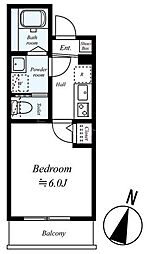 京成松戸線 元山駅 徒歩3分の賃貸アパート 2階1Kの間取り