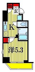 JR常磐線 松戸駅 徒歩8分の賃貸マンション 10階1Kの間取り
