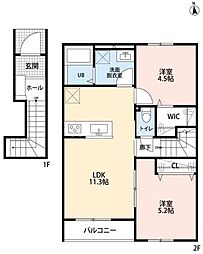 リーブルファイン松戸小金原 2LDKの間取図画像