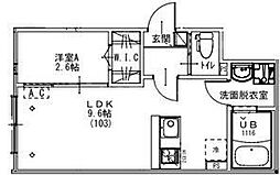 松戸市五香南1丁目アパート 1LDKの間取図画像