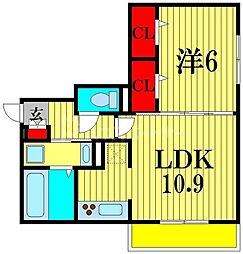 FERROPINO 1LDKの間取図画像