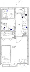 松戸市松戸アパート ワンルームの間取図画像