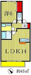 オベルジーヌB 1LDKの間取図画像