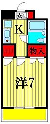 ベルシティ 1Kの間取図画像