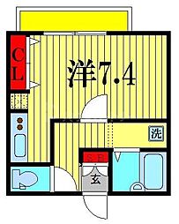 A-レガート松戸古ケ崎 ワンルームの間取図画像