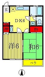 ドミールアイ 2DKの間取図画像