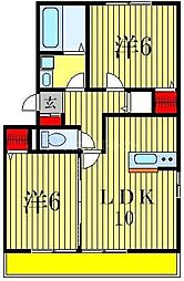 サンボナール 2LDKの間取図画像