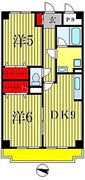 インシュランスビル 2DKの間取図画像