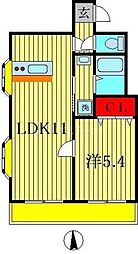 サンセットヒルズ壱番館 1LDKの間取図画像