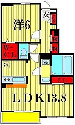 エターナリー2 1LDKの間取図画像