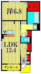 アルベロ 1LDKの間取図画像