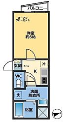メゾン・ドゥ・アッシュ松戸 1Kの間取図画像