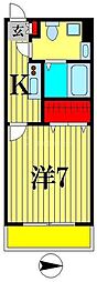 シャインフィールド松戸 1Kの間取図画像