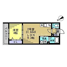 レアリゼ松戸 1LDKの間取図画像