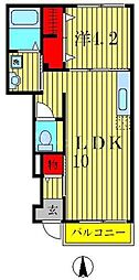 ブライト 1LDKの間取図画像