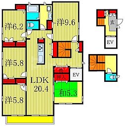LINZ上本郷 5LDKの間取図画像