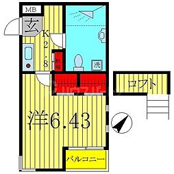フォルテ柏II 3階1Kの間取り