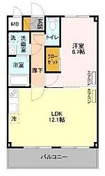 ファーストクライム 2階1LDKの間取り